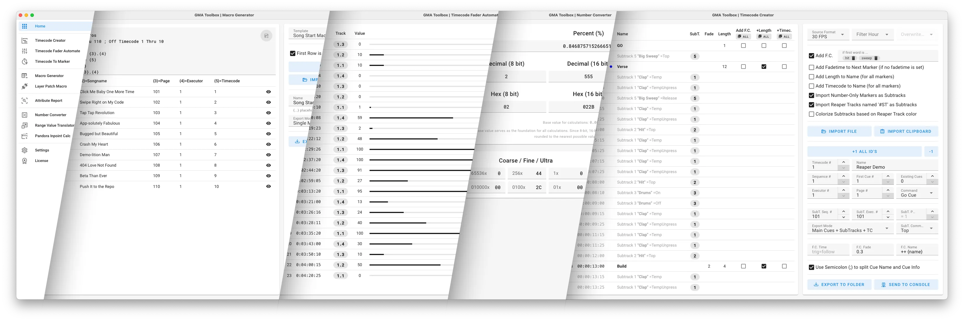 GMA Toolbox Screenshot
